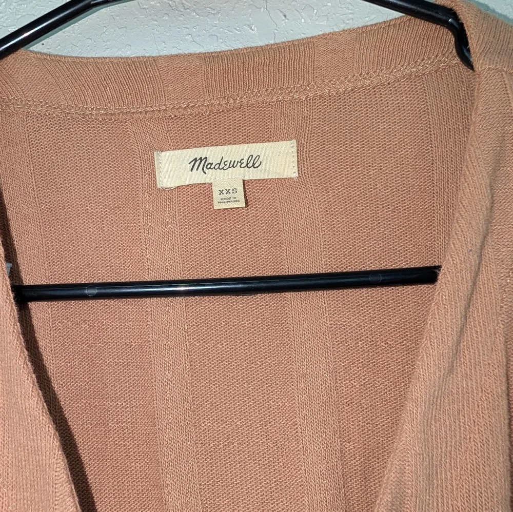 Madewell Light Brown Button Cardigan XXS Goblin Granola Ribbed Cottagecore Boho